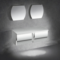 Porte-papier toilette double Joie avec étagère pour téléphone, distributeur de rouleaux écologique et étanche, en acier inoxydable poli chromé pour salle de bain