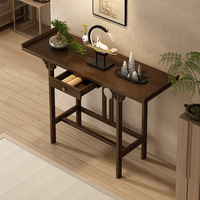 Mesa de Consola Ultrafina de Madera para Pasillo Estrecho con Cajón de Almacenamiento para Vestíbulo