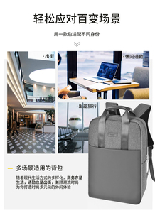 WiWU 미니멀리스트 대형 백팩 방수 폴리에스터 노트북 수납 공간 및 전면 포켓 세련된 숄더백 - Product Image 4