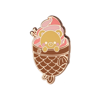 Insigne en métal d'ours de crème glacée de dessin animé breloques en émail personnalisées breloques en émail teint pour la fabrication de bijoux badge en émail dur