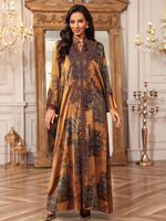 Robe Abaya musulmane élégante brodée, imprimé floral, robe de soirée Abaya de Dubaï, vêtements islamiques, robe Abaya arabe pour femmes