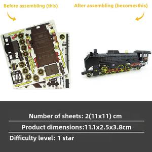 Modèle de locomotive Crazy Model D51, tout en métal, en acier inoxydable, assemblage DIY, <span class=keywords><strong>puzzle</strong></span> 3D sans colle, moins de 50 pièces - Product Image 4