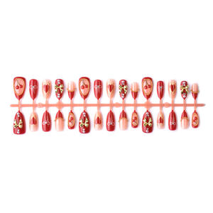 <span class=keywords><strong>Uñas</strong></span> Postizas Románticas para el Día <span class=keywords><strong>de</strong></span> <span class=keywords><strong>San</strong></span> <span class=keywords><strong>Valentín</strong></span>, Forma Almendrada, Rojo Rosado, Cobertura Completa, con Diseño <span class=keywords><strong>de</strong></span> Cerezas, Calidad <span class=keywords><strong>de</strong></span> Salón, Reutilizables - Product Image 5