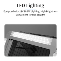 CAPEXRV 500*500mm Skylight de toit avec éclairage LED 12V, écran d'auvent et store, cadre en aluminium