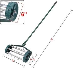 Aérateur rotatif de <span class=keywords><strong>pelouse</strong></span> de sol de pointe de dent de poussée de roulement avec l'outil de poignée <span class=keywords><strong>en</strong></span> acier pour l'<span class=keywords><strong>entretien</strong></span> d'herbe de cour de jardin vert - Product Image 2