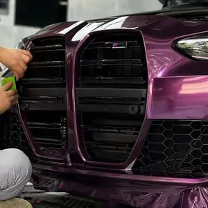 汽车高级铸造乙烯基保护可拆卸宠物衬垫光泽金属理想紫色汽车包装