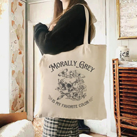 Sac fourre-tout en toile moralement gris pour femme 1 sac à bandoulière personnalisé réutilisable avec motif «ma couleur préférée» pour le voyage