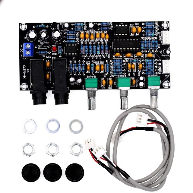 High quality XH-M273 PT2399 Digital Microphone Amplifiers Board Reverberation Karaoke Reverb NE5532 Pre-amplifier Tone Board