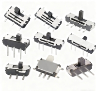 Mini interrupteur à glissière 8 broches 1P3T SP3T à angle droit SMT SMD PCB 1.50mm de hauteur