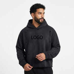 Custom Winter <b>Oversized</b> Heavyweight French Terry Dip Dye Hoodie Men <b>Vintage</b> Y2K Acid Wash Spray Ombre Pullover Fleece <b>Sweatshirt</b> - Product Image 4