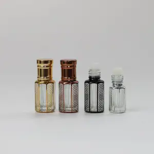 3 Ml 6 Ml 12 Ml de Perfume vacía de aceite esencial de vidrio Attar botellas de rodillo