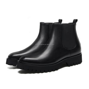 מפעל הסיטונאי גברים קיץ סתיו חורף גובה גובה גובה נעליים 8 ס "מ שחור אמיתי - Product Image 2