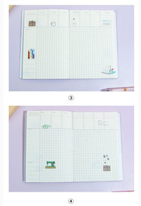Cahier de notes mignon en papier d'impression DIY Diary Canvas Cartoon Kawaii Plant flowers Notebook Planner Scrapbook Gift for friends - Product Image 5