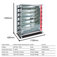 Four à rôtir au gaz en acier inoxydable de grande taille, prix d'usine, machine à rôtir au poulet
