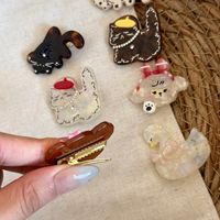 Barrette à cheveux DD Kawaii en forme d'animal, barrette mignonne chat, barrette chien en acétate pour coiffure quotidienne, accessoires capillaires Kawaii