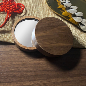 Gương Gỗ Tròn Một Mặt Tùy chỉnh làm bằng gỗ sồi và Gỗ Óc Chó gương tre thân thiện với môi trường - Product Image 2