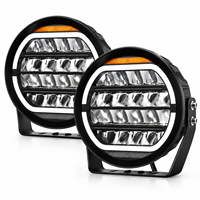 Phare LED rond de 9 pouces, feux de jour DRL, clignotants ambre, projecteur tout-terrain pour Jeep Wrangler, camion, SUV, pare-chocs avant, toit