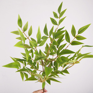Planta Artificial 3D de Tallo Único Nandina Domestica, Hojas de Goma Suave, Decoración Interior, Vegetación - Product Image 3