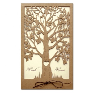 Detalles de la región europea elegante invitación de corte láser para novia y novio con impresión en color blanco - Product Image 6