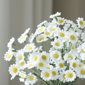 AL-0278 Buket Bunga Buatan Putih <span class=keywords><strong>Daisy</strong></span> Bundel Tahan UV Bunga Liar Batang Rangkaian untuk Dekorasi Pernikahan - Product Image 4