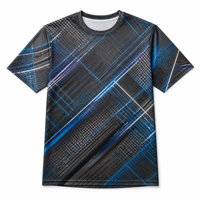 T-shirt pour homme en popeline 3D AOP 100% polyester beige, motif géométrique en blocs, séchage rapide, respirant, col rond, prêt à être expédié