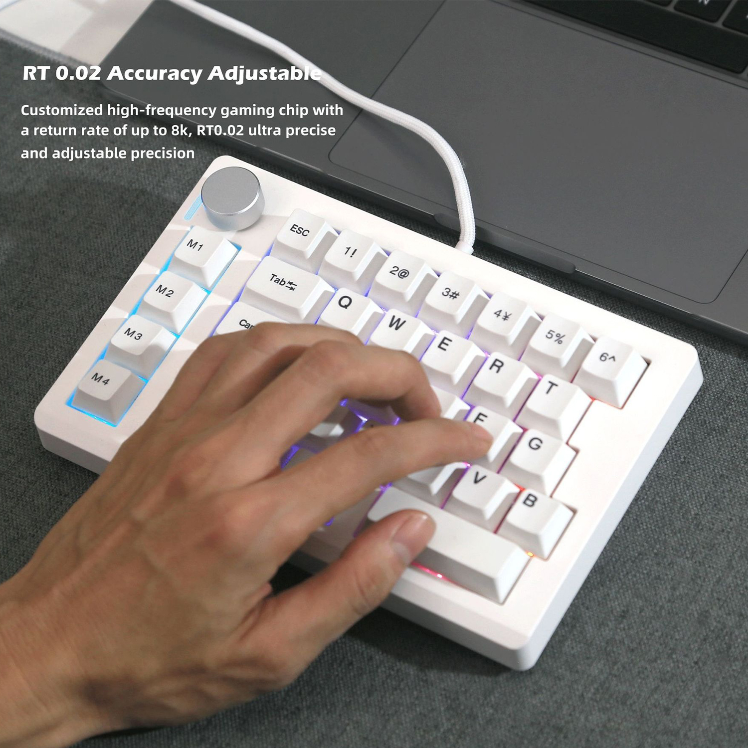 ZUOYA HE33 One-Handed Magnetic Switch Gaming Keyboard - Wired, RGB