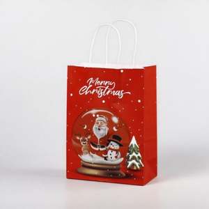Bolsa de Papel Roja de Santa Claus, Ecológica, Duradera y de Alta Calidad para Compras, Regalos de Navidad, Promociones y Dulces - Product Image 4