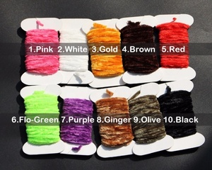 10 Farben Fliegenfischen-Würmer Chenille-Faden Wolle Fliegenbindematerialien - Product Image 6