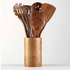 Vente chaude Ensemble de 5 pièces d'ustensiles de cuisine en bois de teck naturel, y compris une spatule - Product Image 2