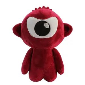 促销礼品定制标志毛绒玩具毛绒动物红色小怪物单大眼睛