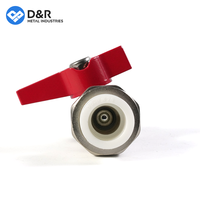 D & R Versatile Rouge Alu Poignée 20mm Ppr Connecteur 1/2 pouce Métal Union Filetage Femelle Vanne À Bille En Laiton Utilisable pour Les Systèmes De Conduite D'eau