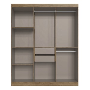Armario de Estilo Moderno ESSENTIAL de 6 Puertas y 2 Cajones, Mueble de Dormitorio para el Hogar, Aglomerado de Madera, Color Madera, Diseño Superior Brasileño, Cerámica - Product Image 4