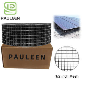 4英寸X 100英尺小动物护辊1.00毫米焊接钢网黑色聚氯乙烯涂层环保防水保护太阳能电池板 - Product Image 2