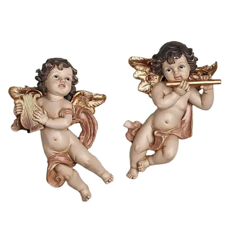 resin home decor angel figurines wall handing decoration