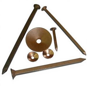 Perni o filetti in rame massiccio per chiodi da barca con gambo quadrato in rame, chiodi per rivestimenti con gambo tondo in rame - Product Image 3