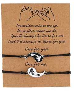 Set de 2 Pulseras BFF Unisex de Código Morse con Margarita de <span class=keywords><strong>Amor</strong></span>, Popular Pulsera de <span class=keywords><strong>la</strong></span> <span class=keywords><strong>Amistad</strong></span> para Pareja de Aleación para Aniversario de Bodas o Regalo - Product Image 1