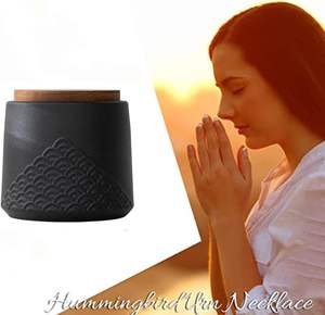 Urna de <span class=keywords><strong>Gres</strong></span> Pequeña al por Mayor para Cenizas de Mascotas, 4.3 Pulgadas, Diseño de Ola Marina, Caja Conmemorativa Decorativa con Tapa, Logotipo Personalizado - Product Image 5