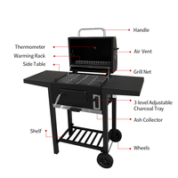 Barbecue au charbon universel et polyvalent pour patio et camping, hauteur réglable et détachable
