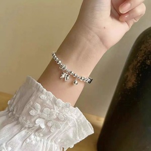 S925 Sterling Silver <b>Bow</b> Charm Bracelet For Women Elastic Rope Jewelry <b>Gift</b> - Product Image 5