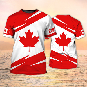 T-shirts Canada, emblème du drapeau canadien, feuille d'érable, impression 3D, t-shirts pour hommes et femmes, streetwear, mode, t-shirt oversize, vêtements pour hommes, hauts - Product Image 4
