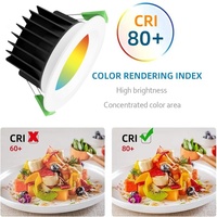 Fête intelligente RVB APP télécommande LED downlight maison dimmable cct intérieur encastré intelligent plafond lumières vers le bas