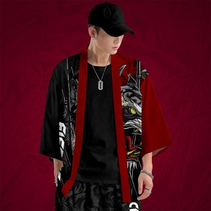 Kimono <span class=keywords><strong>traditionnel</strong></span> <span class=keywords><strong>japonais</strong></span> pour hommes et femmes, cardigan à motif Tigre Année du Tigre, ensemble kimono d'été <span class=keywords><strong>japonais</strong></span> avec pantalon à neuf points - Product Image 2