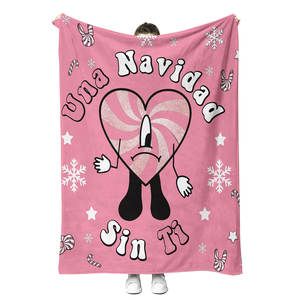 Manta personalizada <span class=keywords><strong>de</strong></span> <span class=keywords><strong>Bad</strong></span> <span class=keywords><strong>Bunny</strong></span>, manta con estampado <span class=keywords><strong>de</strong></span> sublimación, manta rosa <span class=keywords><strong>de</strong></span> poliéster con pintura <span class=keywords><strong>de</strong></span> dibujos animados - Product Image 6