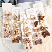 Lot de 10 attaches pour cheveux en peluche avec nœuds, petits ours et fleurs, pour bébés filles, accessoires capillaires