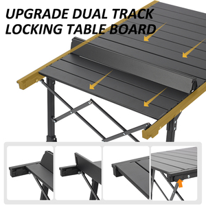 Outdoor Garden Compact Lightweight Aluminum Frame <b>Foldable</b> Egg Roll Camping <b>Table</b> for Coffee Dining BBQ - Product Image 4