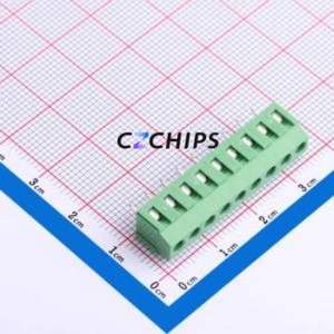 DB125-3.81-9P-GN-S Screw Terminal Block P=3.81mm Connector ( Construction: 1x9P )( Pitch: 3.81mm )( Color: Green ) - Product Image 1