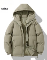 Veste d'hiver épaisse et chaude à capuche unisexe, coupe décontractée, grande taille, manteau en coton, longueur standard, couleur unie tendance, sans imprimé