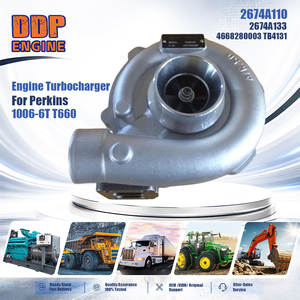 Turbocompresseur de moteur pour engins de construction Perkins 1006-6T T660, références 2674A110, 2674A133, 4668280003, TB4131 - Product Image 2