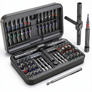 <span class=keywords><strong>Juego</strong></span> de destornilladores de trinquete 68 en 1 con 42 puntas de acero S2, mango en T de 58 dientes, herramienta de recogida magnética y estuche magnético para electrónica y videojuegos - Product Image 1