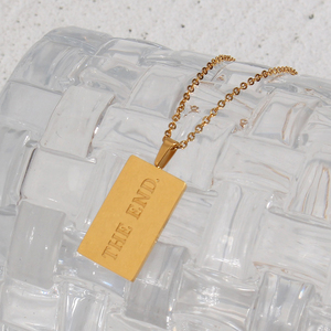 Collar con Colgante de Letra Cuadrado Personalizado, Chapado en Oro PVD, Collar de Acero Inoxidable Impermeable para Mujer, con Logotipo, para Regalo de Cumpleaños - Product Image 6